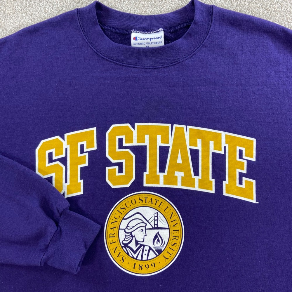Champion Sweatshirt Mens XL Purple SF State University Crewneck Pullover